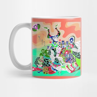 witch in dark canvas abduction alien ecopop Mug